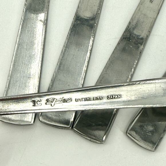 Lifetime Stainless Flatware SILVER LEAVES Japan/Korea NOS 5 Tablespoons MCM - Picture 4 of 6